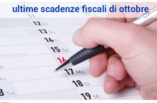 ultime scadenze fiscali mese ottobre 2018