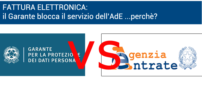 il garante blocca il servizio di fattura elettronica dell'agenzia dell'entrate