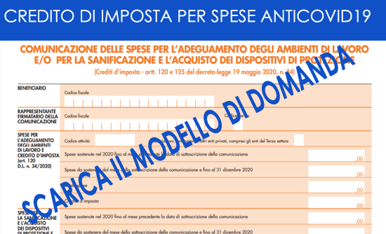 credito di imposta per i contribuenti che hanno sostenuto le spese anti covid19